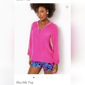 Fuschia Silk Elsa Blouse (L)